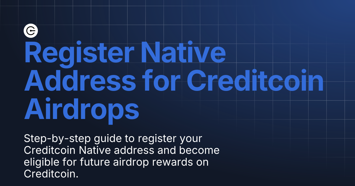 Register Native Address for Creditcoin Airdrops